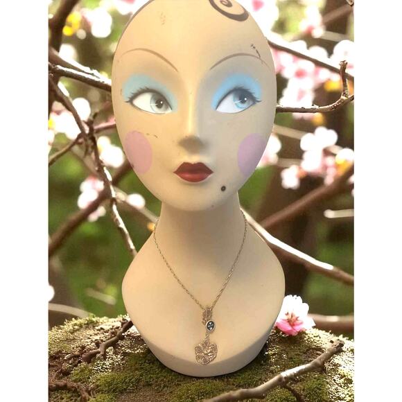 Cabi Key To My Heart Toggle Necklace Gold Tone Flower Pendant Layered Charms EUC - Picture 2 of 4